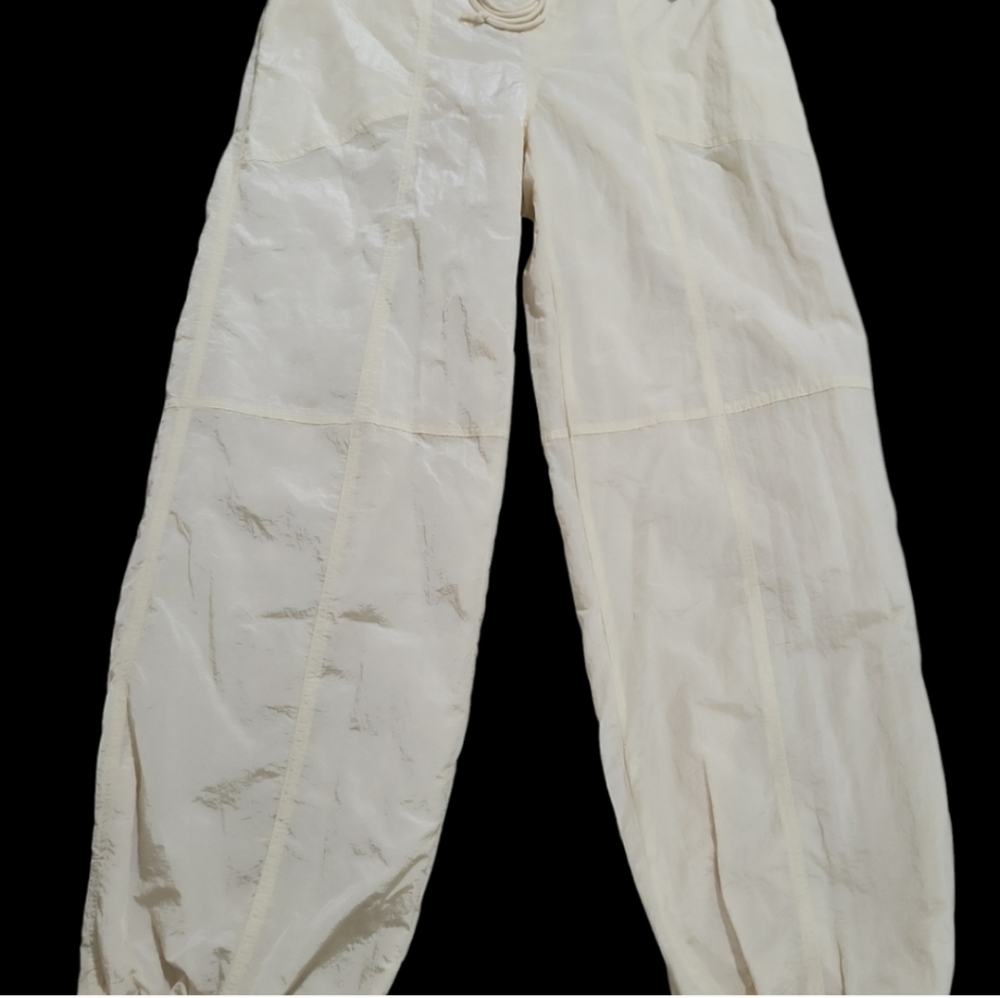 NWT Wild Fable Women's Wide Leg Parachute Pants Light Beige Mid-Rise